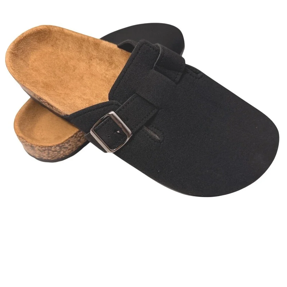 Black Slip-On Clogs with‎ Buckle Size Men 9.5/10